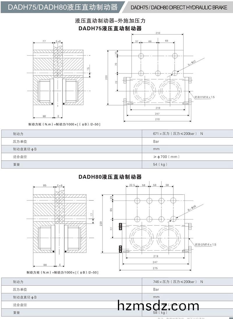 DADH75液(ye)壓直動製動(dong)器